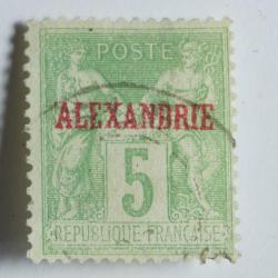 Timbre Alexandrie 1899 type sage surcharg&eacute;s oblit&eacute;r&eacute;