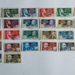 S&eacute;rie Timbres A.E.F 1940 surcharg&eacute;s Libre oblit&eacute;r&eacute;