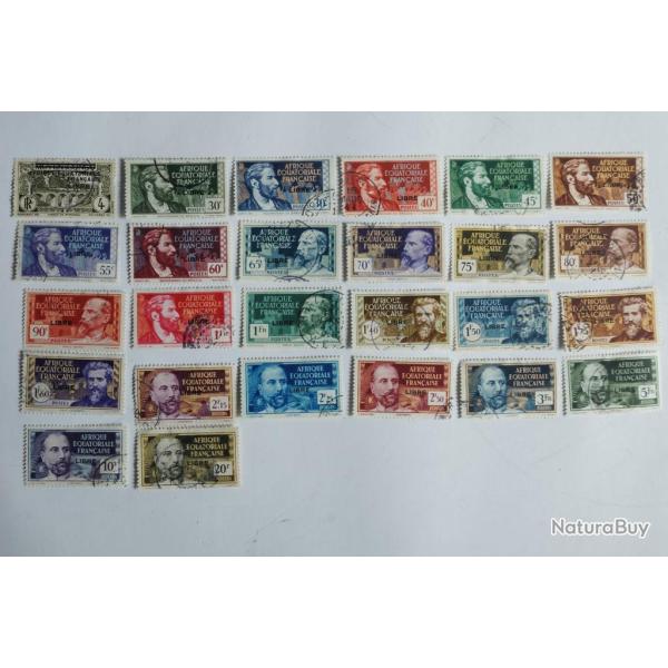 S�rie Timbres A.E.F 1940 surcharg�s Libre oblit�r�