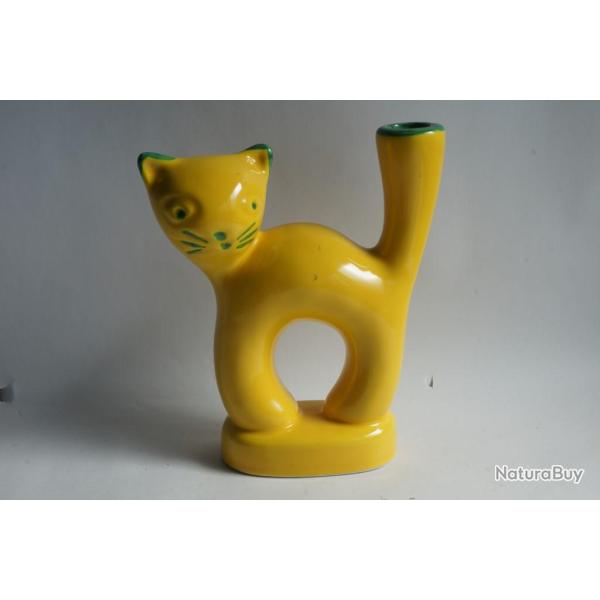 Bougeoir c�ramique Chat Les Grottes Dieulefit