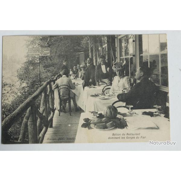 CPA Balcon du Restaurant dominant les Gorges du Fier