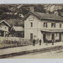 CPA Savoie Chindrieux La Gare H&ocirc;tel Bimet