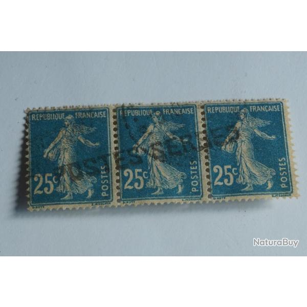 Bande Timbres se tenant France Poste Serbes � Corfou 1918 oblit�r�