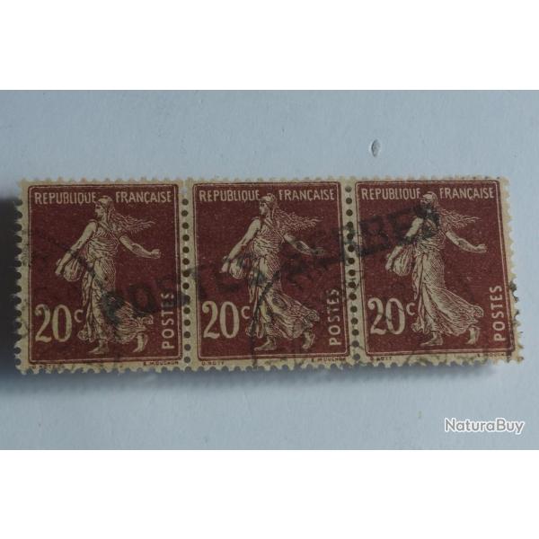 Bande Timbres se tenant France Poste Serbes � Corfou 1918 oblit�r�