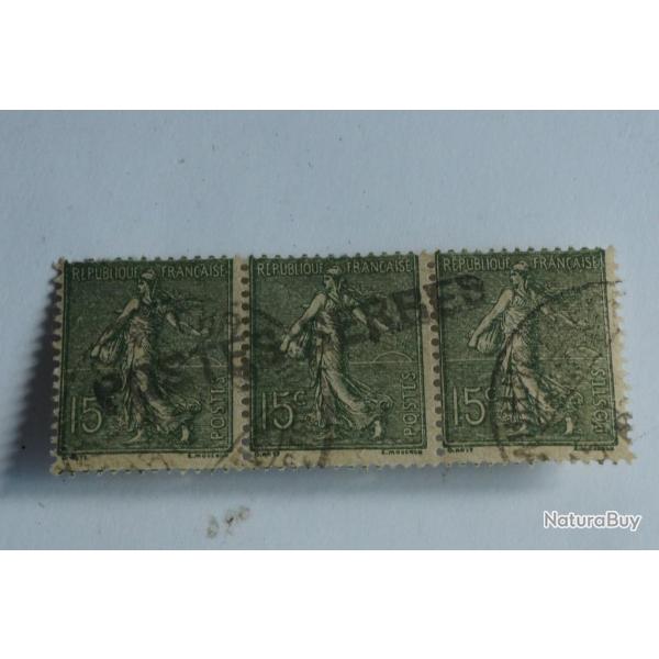 Bande Timbres se tenant France Poste Serbes � Corfou 1918 oblit�r�