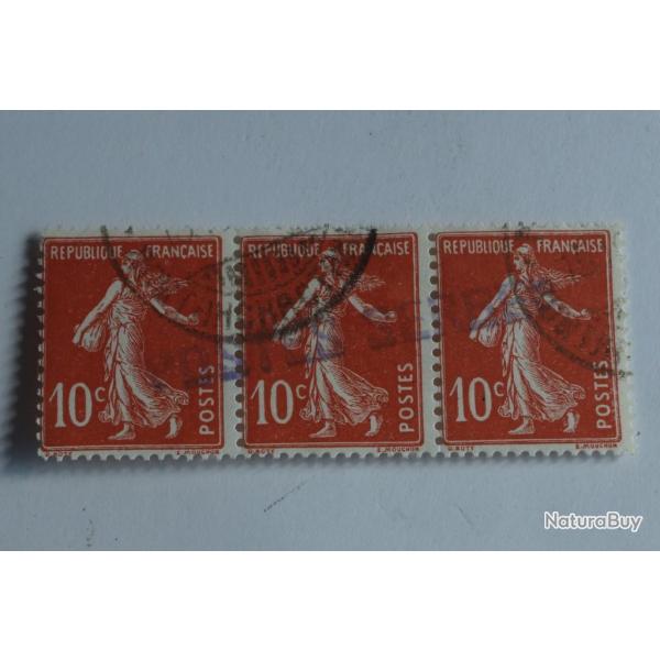 Bande Timbres se tenant France Poste Serbes � Corfou 1918 oblit�r�