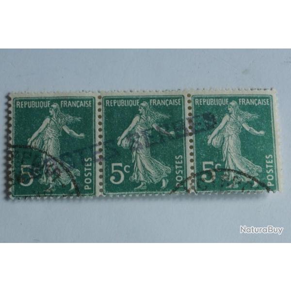 Bande Timbres se tenant France Poste Serbes � Corfou 1918 oblit�r�
