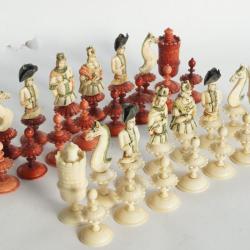 Rare Jeu d'&eacute;checs os allemand Geislingen XVIIIe si&egrave;cle