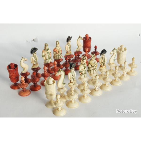 Rare Jeu d'�checs os allemand Geislingen XVIIIe si�cle