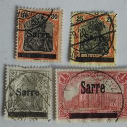 S&eacute;rie Timbres Sarre 1920 timbre d'Allemagne 1905-16 oblit&eacute;r&eacute;