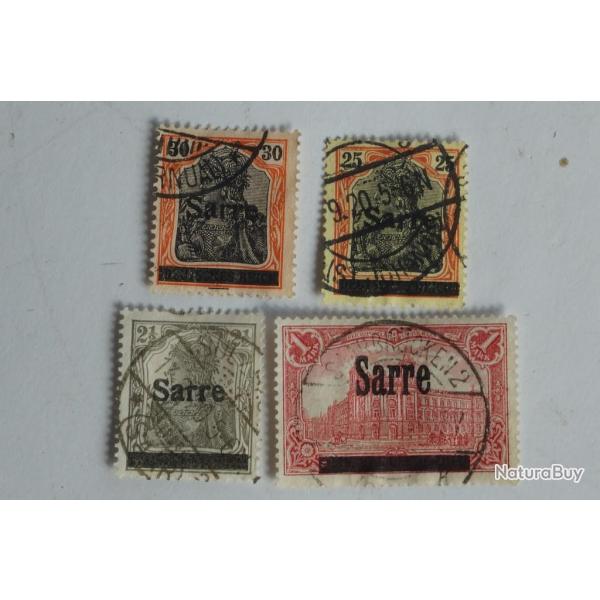 S�rie Timbres Sarre 1920 timbre d'Allemagne 1905-16 oblit�r�