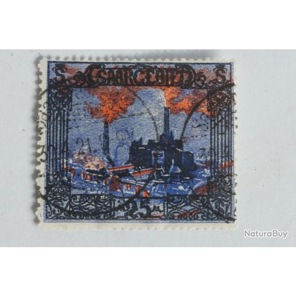 Timbre Sarre 25M 1921 format 37x32 oblit�r�
