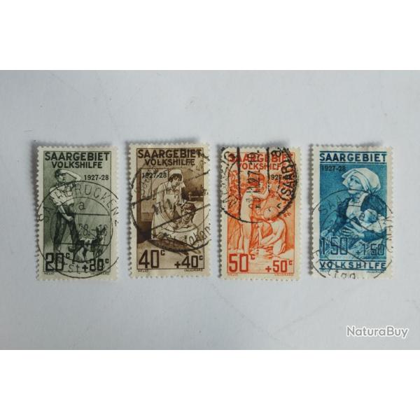 S�rie Timbres Sarre 1926 oeuvres populaire oblit�r�