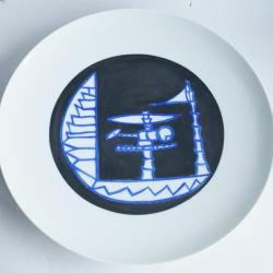 Joe ZUCKER Peinture originale sur porcelaine S&egrave;vres 1987