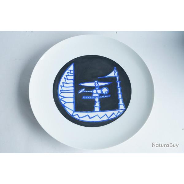 Joe ZUCKER Peinture originale sur porcelaine S�vres 1987