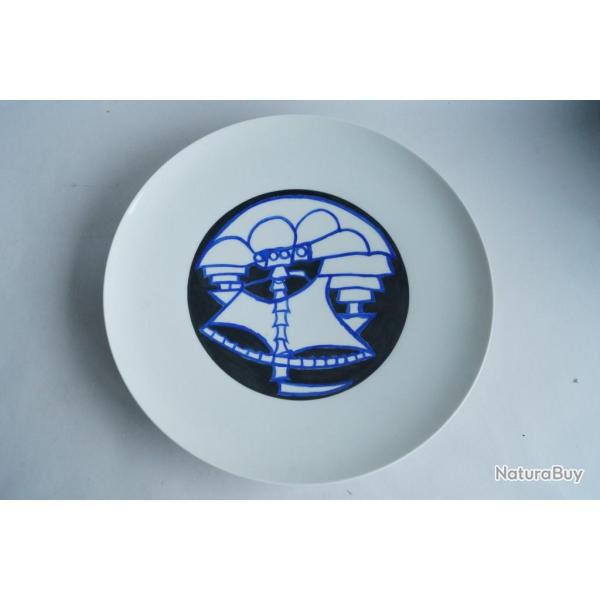 Joe ZUCKER Peinture originale sur porcelaine S�vres 1987