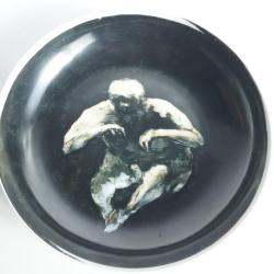Paul BENNEY Peinture originale sur porcelaine Artes Magnus 1987