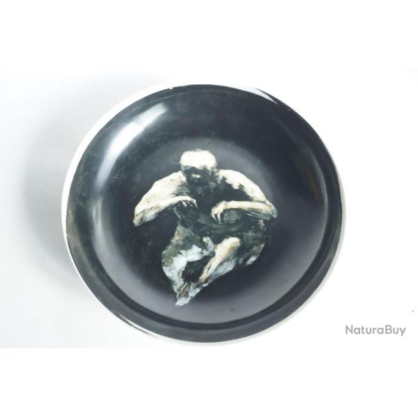 Paul BENNEY Peinture originale sur porcelaine Artes Magnus 1987