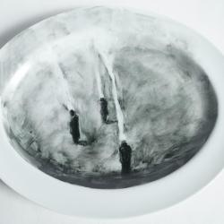 Paul BENNEY Peinture originale sur porcelaine 1987