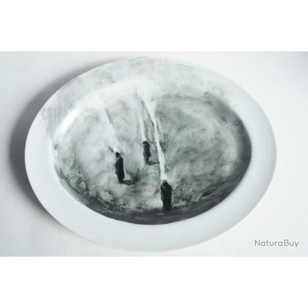 Paul BENNEY Peinture originale sur porcelaine 1987
