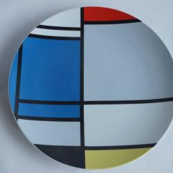 Plat porcelaine Piet MONDRIAN Artes Magnus &eacute;dition limit&eacute;e