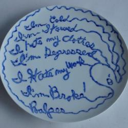 Joe ZUCKER Peinture originale sur porcelaine S&egrave;vres 1987