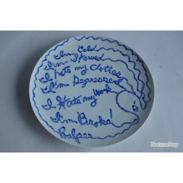 Joe ZUCKER Peinture originale sur porcelaine S�vres 1987