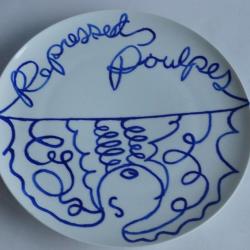 Joe ZUCKER Peinture originale sur porcelaine S&egrave;vres 1987