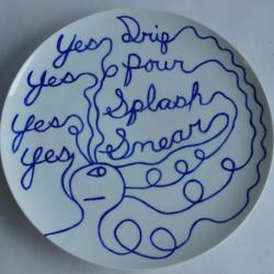 Joe ZUCKER Peinture originale sur porcelaine S&egrave;vres 1987