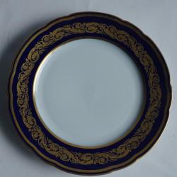 Assiette Vend&ocirc;me bleu et or 20 cm porcelaine Limoges Bernardaud
