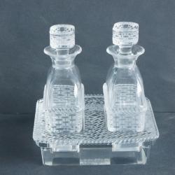 LALIQUE Burettes Huile et Vinaigre cristal Bangkok