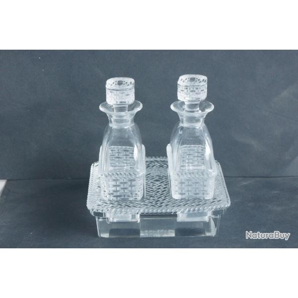 LALIQUE Burettes Huile et Vinaigre cristal Bangkok