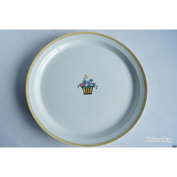 Plat � tarte c�ramique Jean Luce Art D�co