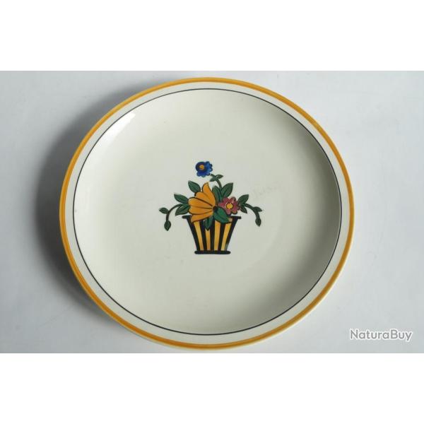 Assiette plate c�ramique Jean Luce Art D�co