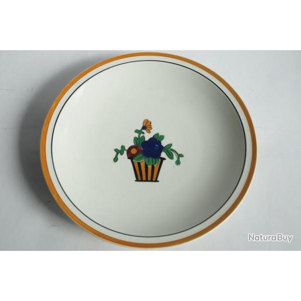 Assiette plate c�ramique Jean Luce Art D�co