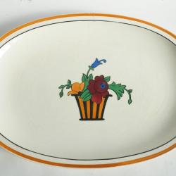 Plat ovale c&eacute;ramique Jean Luce Art D&eacute;co