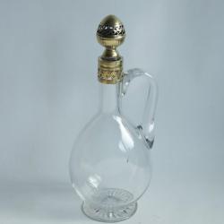Carafe &agrave; liqueur cristal et argent vermeil France