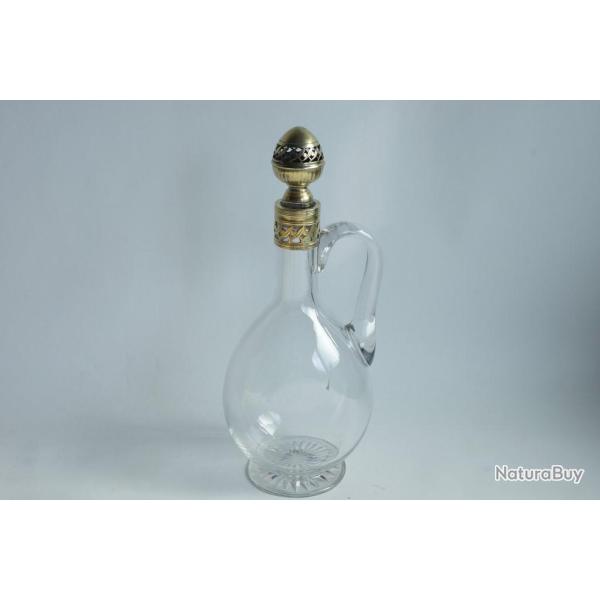 Carafe � liqueur cristal et argent vermeil France