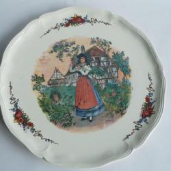 Plat fa&iuml;ence Sarreguemines Obernai