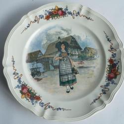 Plat fa&iuml;ence Sarreguemines Obernai