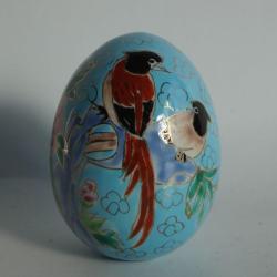 OEuf porcelaine peinte Oiseaux