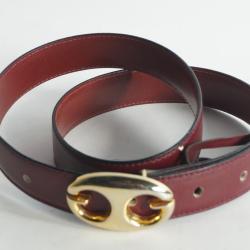 GUCCI Ceinture cuir bordeaux vintage