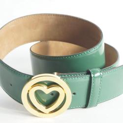 MOSCHINO Ceinture cuir vert Coeur