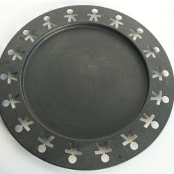 ALESSI Plateau rond Girotondo noir King-Kong 40 cm
