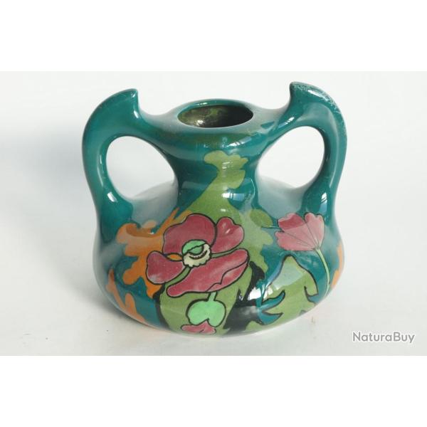 Vase c�ramique �maill�e style Art Nouveau