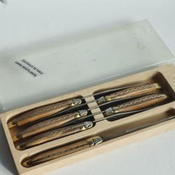LAGUIOLE 6 Couteaux de table bois lames r&eacute;affilables