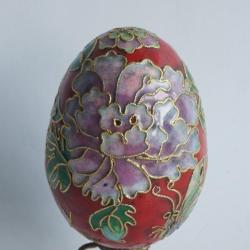 OEuf &eacute;maux cloisonn&eacute;s Chrysanth&egrave;me Papillon Chine