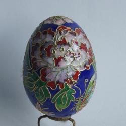 OEuf &eacute;maux cloisonn&eacute;s Chrysanth&egrave;me Papillon Chine