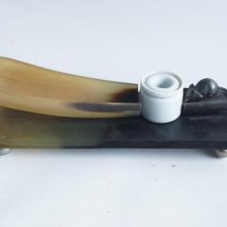 Encrier corne Souris bronze