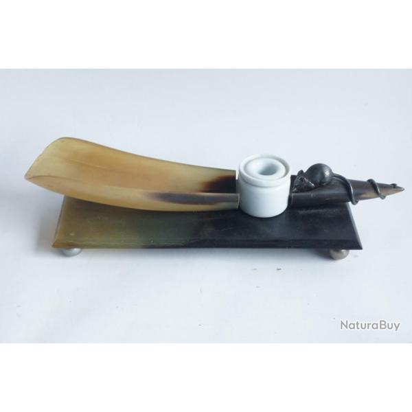 Encrier corne Souris bronze